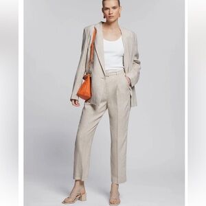 & Other Stories High Waist Belted Linen Trouser - 4